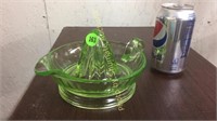 Green depression glass juicer