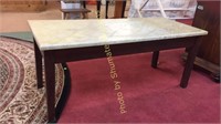 Marble top table 41" l x 18" w x 17-1/2" h