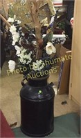 Milk can w/ floral arrangement