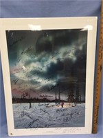 Iditarod prints by Jon Van Zyle, signed by all the