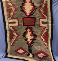 Very nice, old Navajo rug approx. 63x40" circa 192