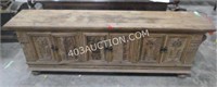 Antique Wooden Storage Cabinet 90.5"L x 30"H