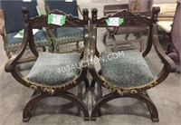 Lot of 2 Antique Armchairs 37"H x 20"L x 25"W