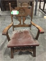 Antique Wooden Armchair 41"H x 20"L x 24"W