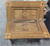 Inlay Antique Wood Card & Gaming Table