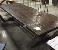 10' Long Rustic Solid Wood Dining Table