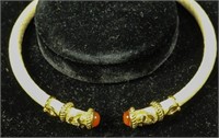 GOLD & RED STONE CHOKER NECKLACE