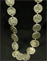 PEWTER MEDALLION 24" NECKLACE