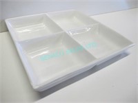 LOT, 6X, 11.5" SQUARE 4-SECTION SERVING DISHES