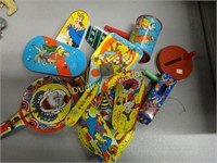 13 Assorted Tin Litho Noise Makers