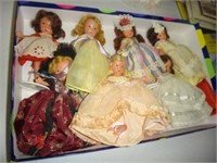 7 Nancy Ann Storybook Dolls & Booklet