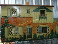 Painted Tin Litho Two Story Doll House