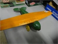 Tin Airplane In Orange And Green