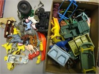 Box Of Assorted Dinosaurs, Transportation & Constr