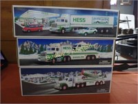 3 Hess Toy Trucks- Helicopter, Airplane And 18 Whe