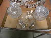 CRYSTAL LIDDED DECANTER-MARKED LIBBY, BEAUTIFUL