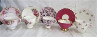 5 Bone china cups and saucers, Queen Ann, Royal