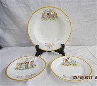 3 pieces of Aynsley nursery rhyme dishes