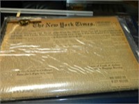 1947 New York Times News Paper W/COA