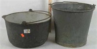 Cast iron pot and metal  pail