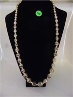 SILVER GRADUATING IN SIZE BEAD NECKLACE - 30"