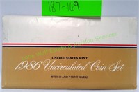 1986 U.S. Uncirculated Mint Coin Set