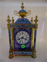 BEAUTIFUL DECORATIVE TABLE CLOCK BRASS WITH CLOISO