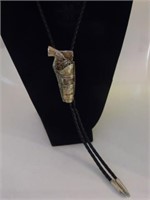 BOLO TIE WITH STERLING SILVER "GUN & HOLSTER" SLID