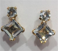 48F- 10k yellow gold aquamarine earrings -$200