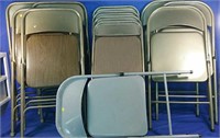 12 Metal Folding Chairs Lot - Good Condition