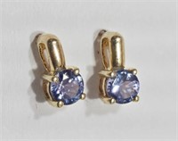 41F- 10k yellow gold tanzanite earrings -$200