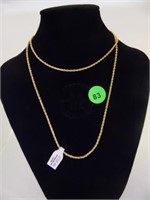 14K YELLOW GOLD TWIST ROPE CHAIN NECKLACE - 30"