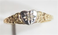 28F- 10k gold diamond baby ring - size 1 -$300