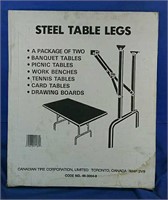 Metal folding leg assembly kit for tables