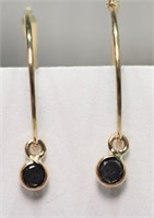 22F- 14k black diamond (0.19ct) hoop earrings $550