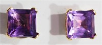 17F- 14k gold amethyst (2.0ct) earrings - $573