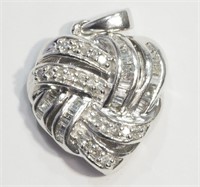 1F- Sterling Diamond (0.30ct) Heart Pendant - $890