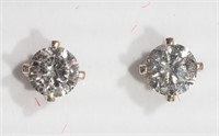 11F- 14k Gold Champagne Diamond Earrings - $821