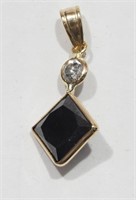 19F- 14k black & white diamond pendant - $3,950