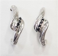21F-sterling black & white diamond earrings -$489