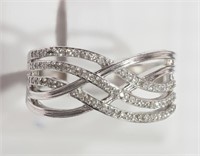 2F- Sterling Silver Diamond (0.40ct) Ring - $899