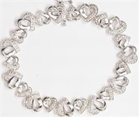 12F- Sterling Diamond 0.50ct heart bracelet - $890