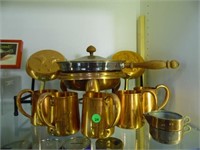 COPPER LOT - CASSEROLE, 5 CUPS, 2 DECORATOR PANS &