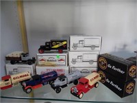 DIE CAST TRUCK BANK LOT - MOST WITH BOXES