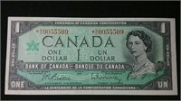 1967 "asterix" note Canada $1 bill