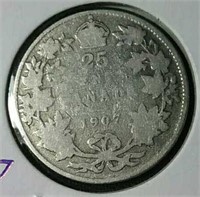 1907 Canada Silver quarter