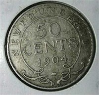 1904H NFLD Silver Half dollar