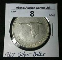 1967 Centennial Canada Silver Dollar