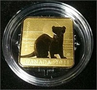 2011 - .925 Silver Ferret square $3 coin