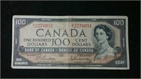 1954 Canada 100 dollar bill